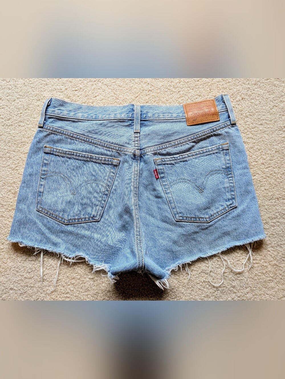 Levi's Light Blue Denim Cutoff Shorts with Frayed Hem